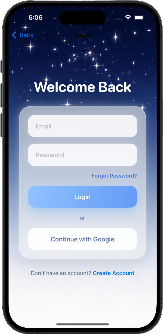 Nebu login screen